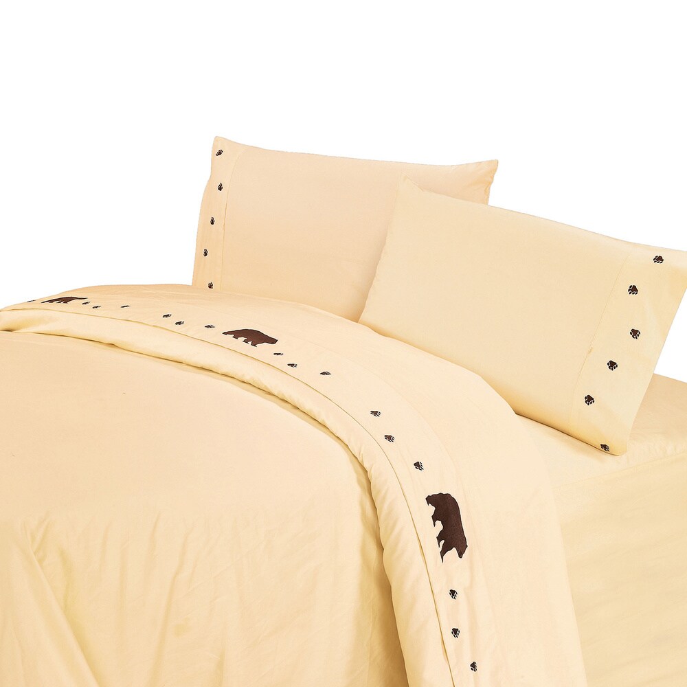 HiEnd Accents Embroidered Bear Sheet Set