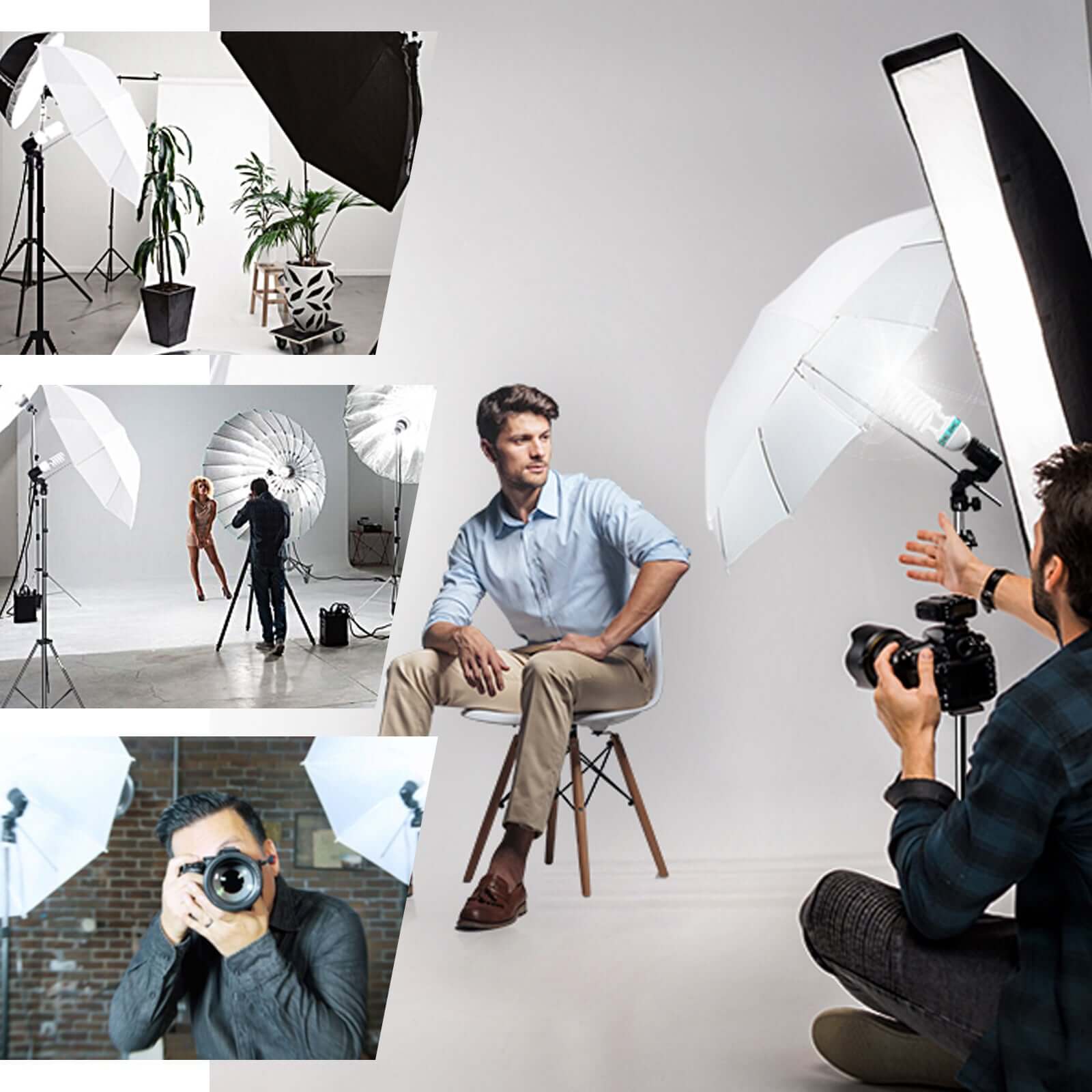 Photo Studio 600W Day Light White Umbrella Continuous Lighting Kit 7ft