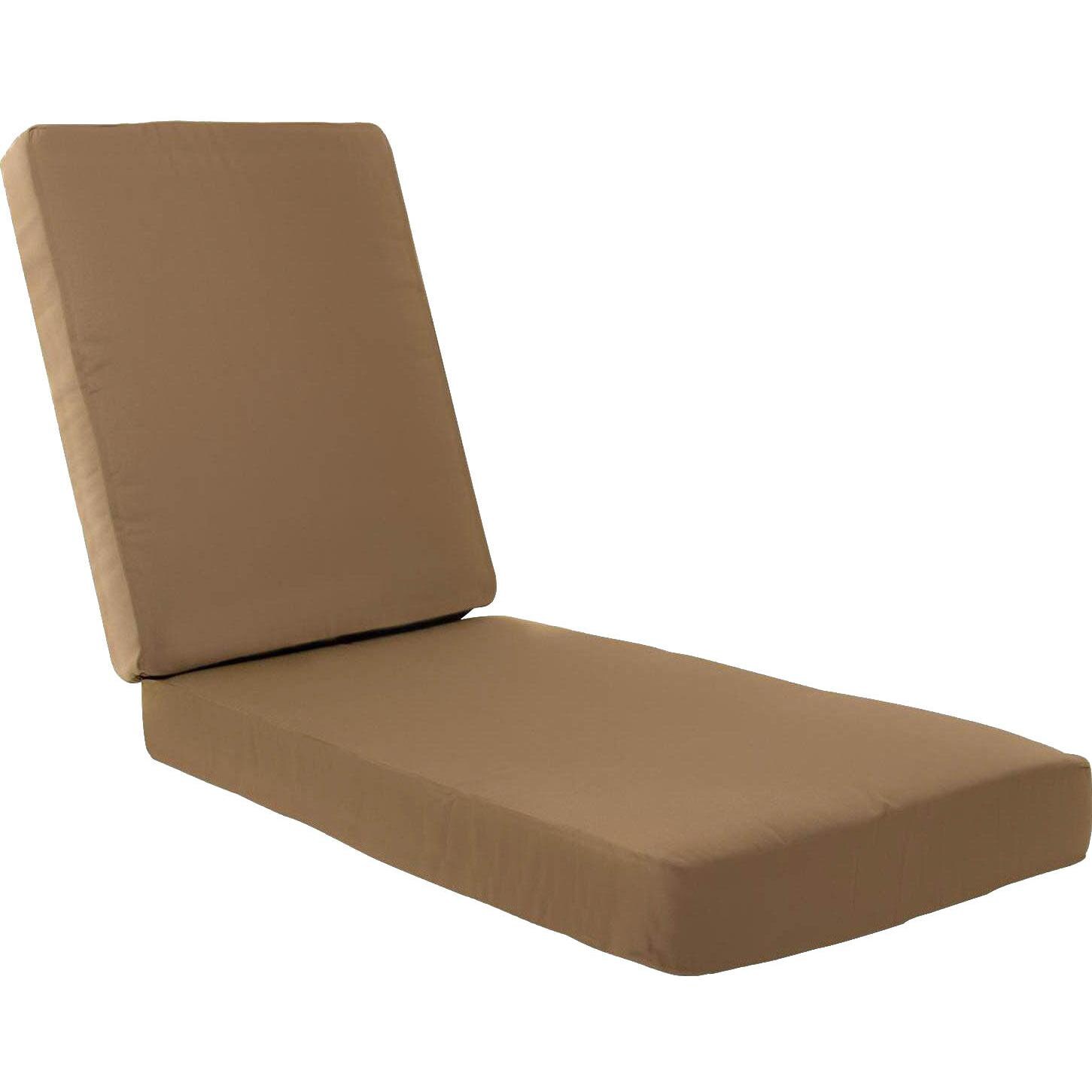 Sunbrella Canvas Cocoa Long Outdoor Replacement Chaise Lounge Cushion W/ Knife Edge By Signature