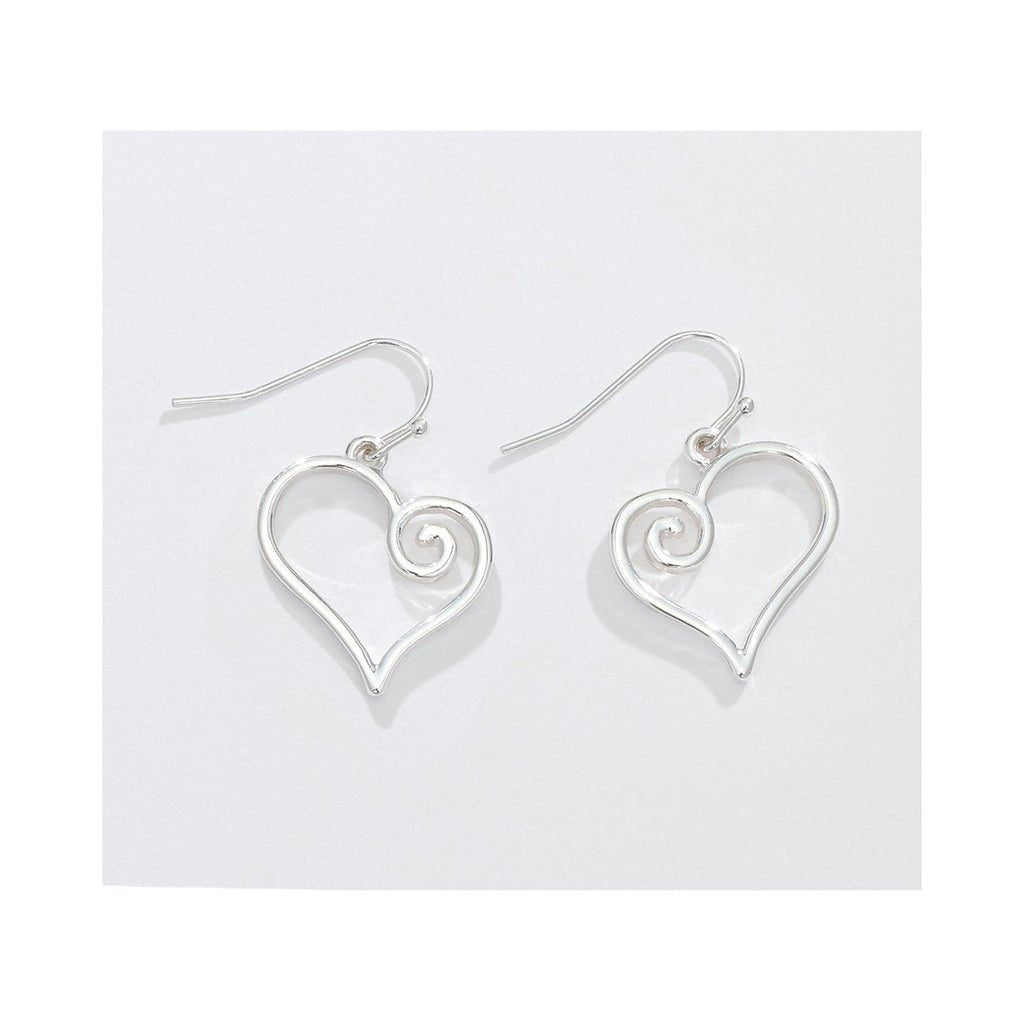 Periwinkle by Barlow  Silver Swirl Hearts - Earrings