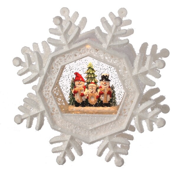 9.5Led Battery Operated Timer Usb Snowflake Water Globe