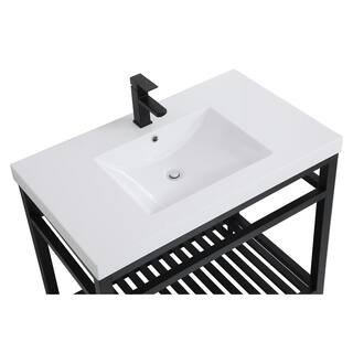 Timeless Home 36 in. W x 22 in. D x 34 in. H Single Bathroom Vanity in Black with White Resin Top and White Basin TH28036Black