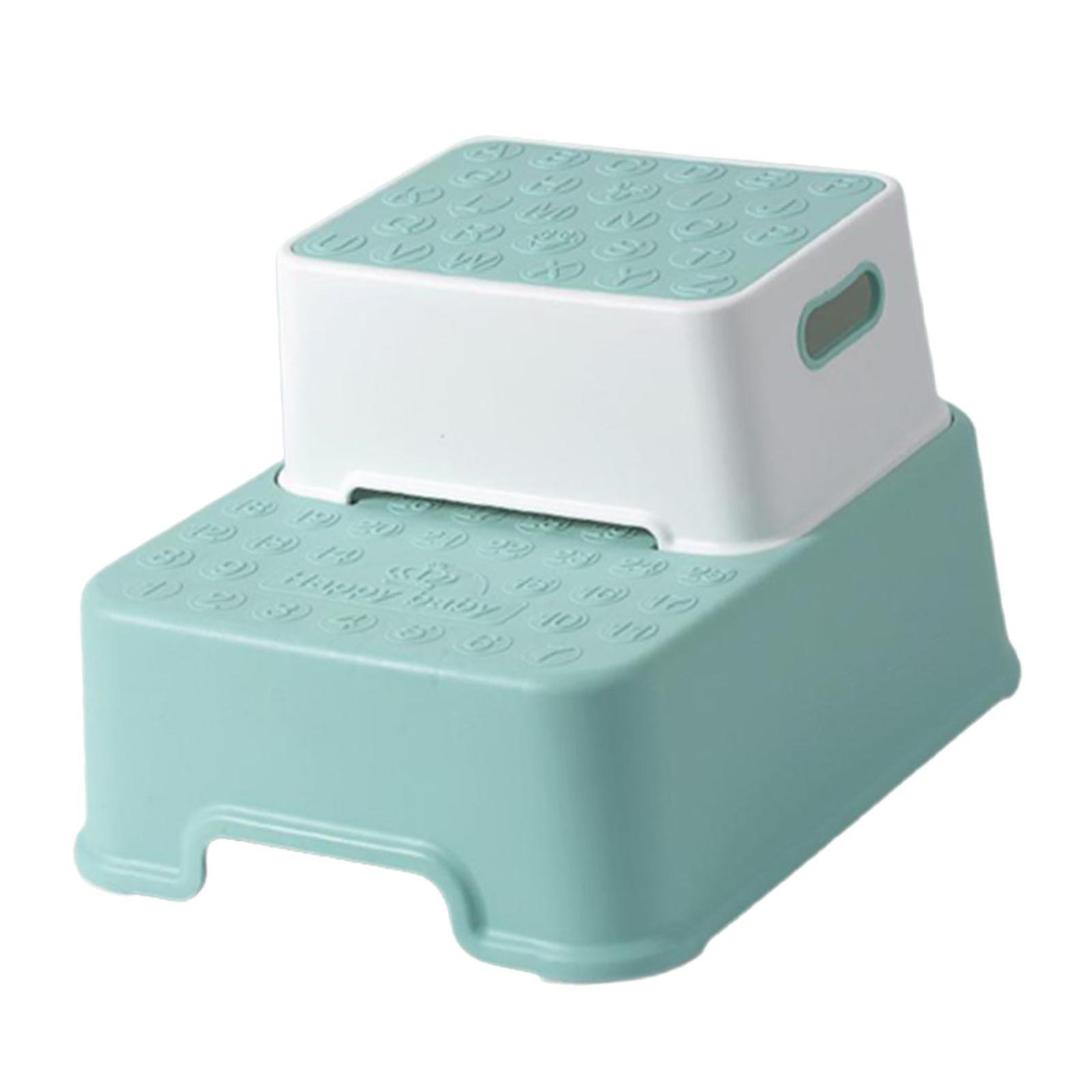 2 Step Stool Detachable Toilet Stool For Kids Bathroom Toilet Potty Light Green