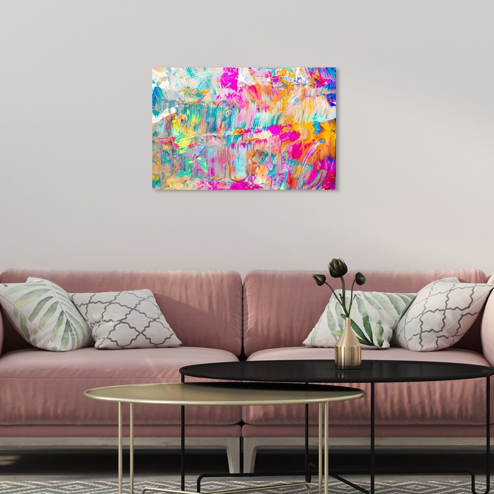 Oliver Gal 'Sunshine Days' Abstract Wall Art Canvas Print Paint   Pink  Blue