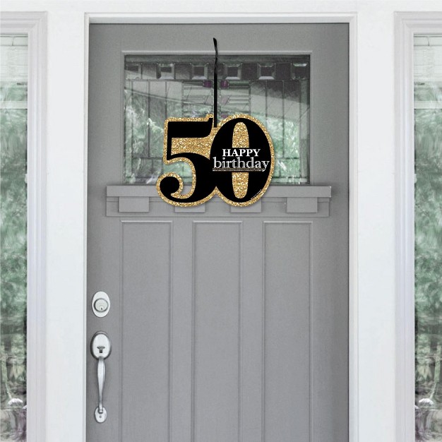 Big Dot Of Happiness Adult 50th Birthday Gold Hanging Porch Birthday Party Outdoor Decorations Front Door Decor 1 Piece Sign