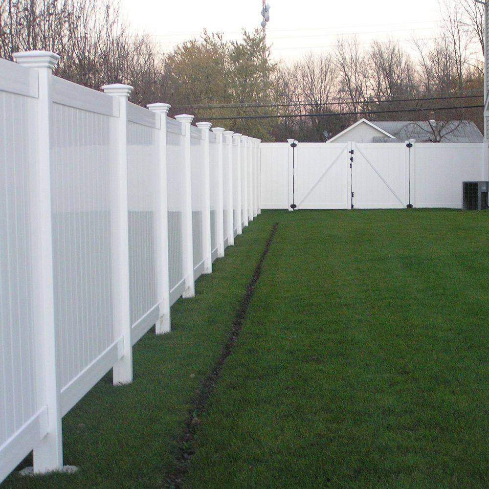 Weatherables Savannah 4 ft. H x 8 ft. W White Vinyl Privacy Fence Panel Kit PWPR-TG-4X8