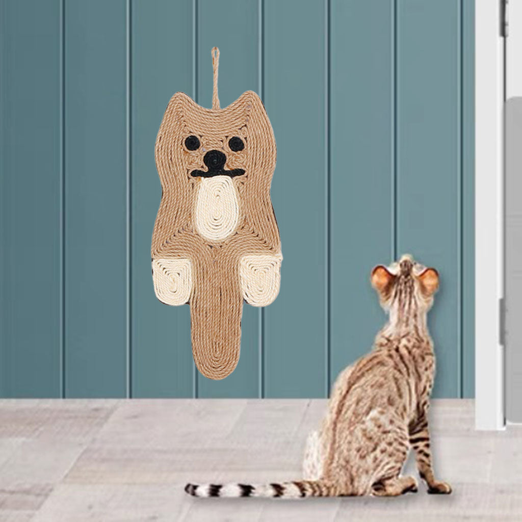 Wall-mounted Hanging Sisal Cat Scratching Board Kitten Scratch Pad with Suction 20x43cm