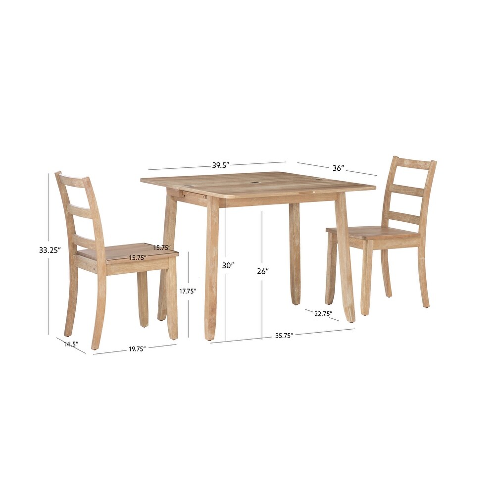 Conway Woden 3 Piece Folding Dining Set