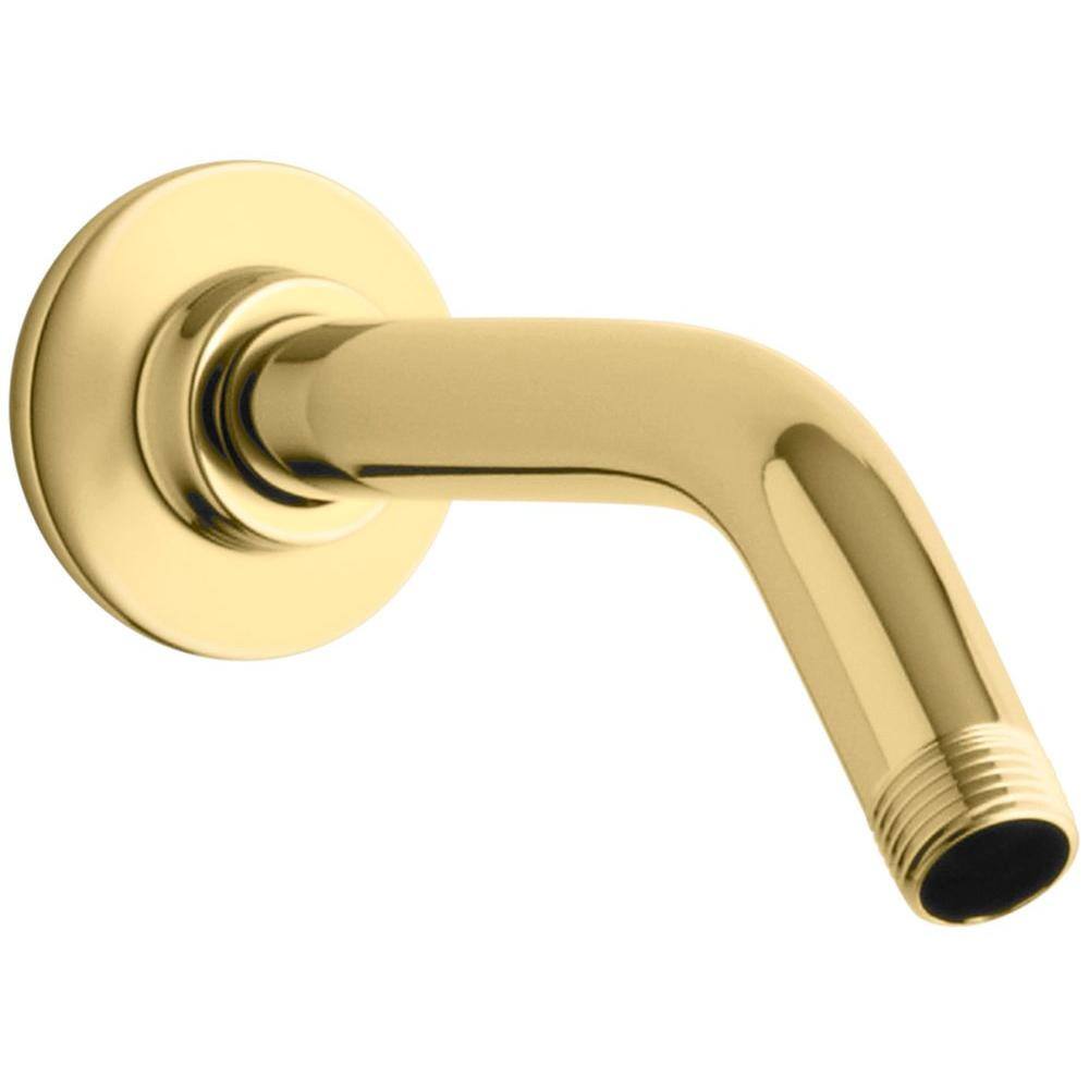 KOHLER 7-12 in. Shower Arm and Flange in Vibrant Polished Brass K-7397-PB