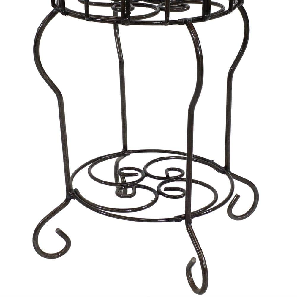 Sunnydaze Decor Sunnydaze 21.25 in. Round Steel Heart Indoor Plant Stand with Shelf CUE-013