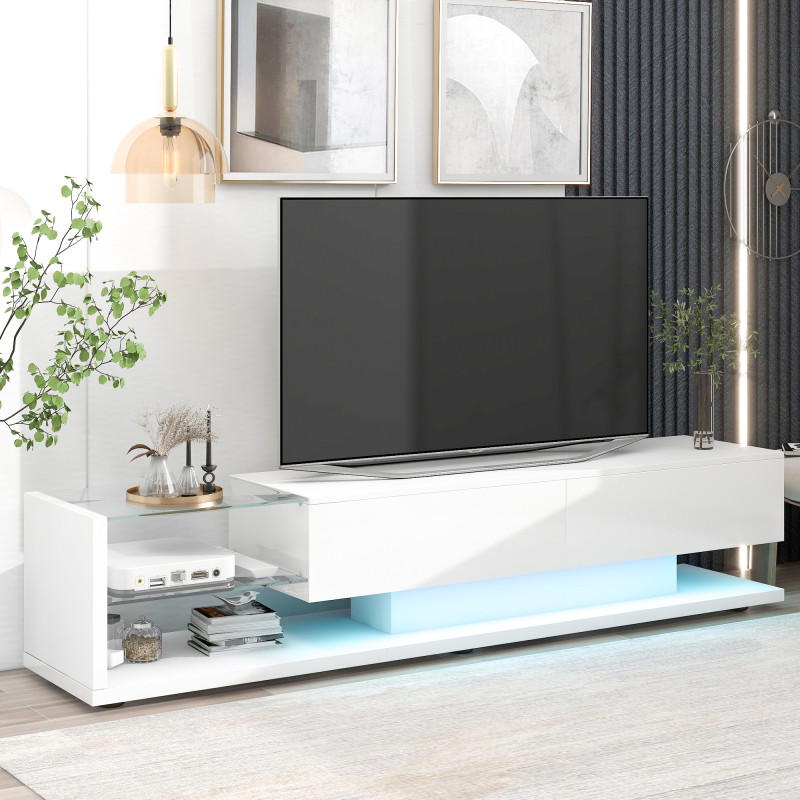 Entertainment Center for 75 Inch TV with 16 color LED backlight for Living Room   Contemporary   Entertainment Centers And Tv Stands   by Miron Demid LLC  Houzz