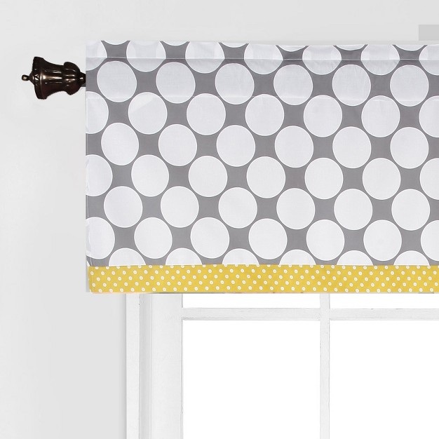 Bacati Dots pin Stripes Grey yellow Window Valance