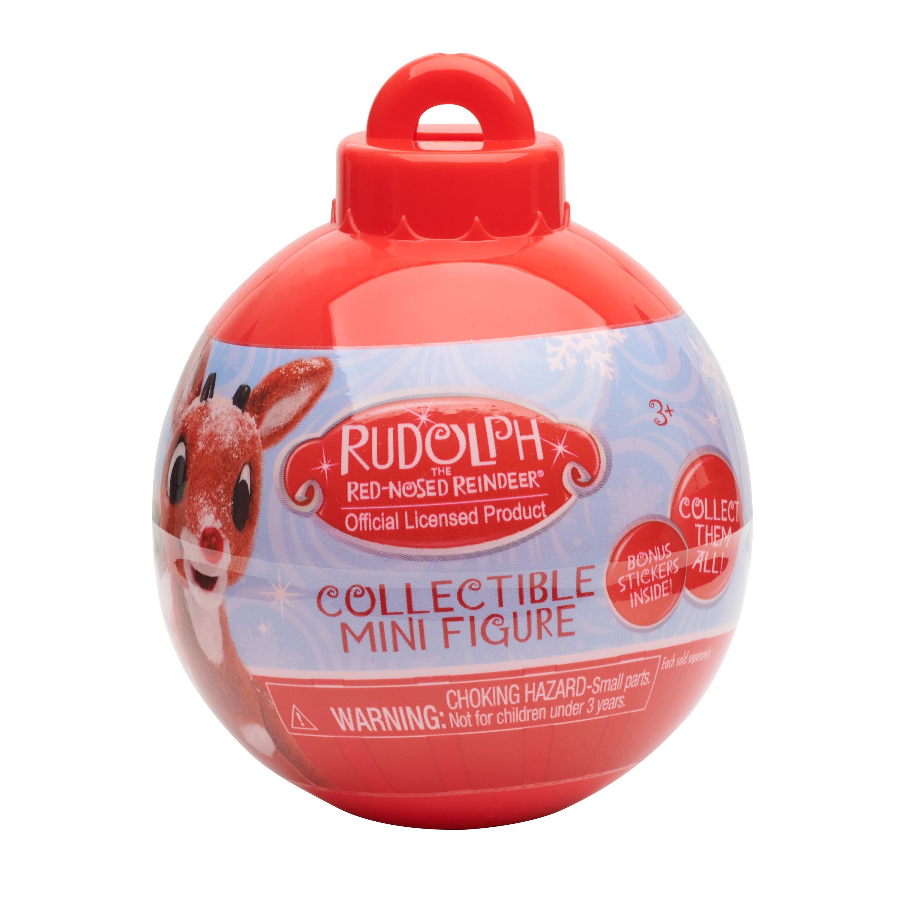 Rudolph the Red-Nosed Reindeer Mini Figure Holiday Capsule Ornaments and Stocking Stuffers，  Kids Toys for Ages 3 Up， Gifts and Presents