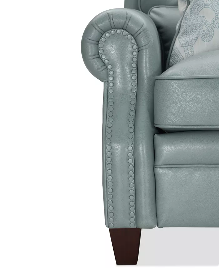 Furniture Marick 93 Leather Roll Arm Sofa