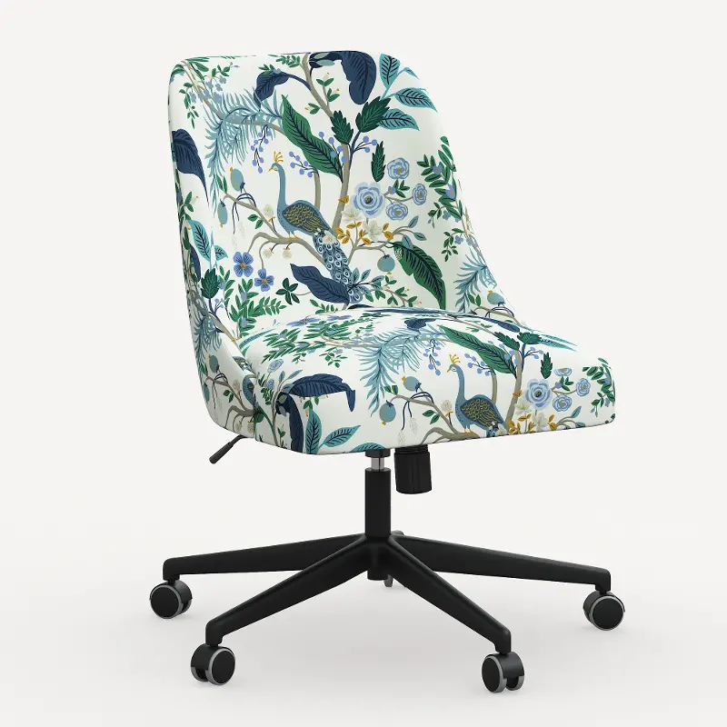 Rifle Paper Co. Oxford Blue Peacock Office Chair