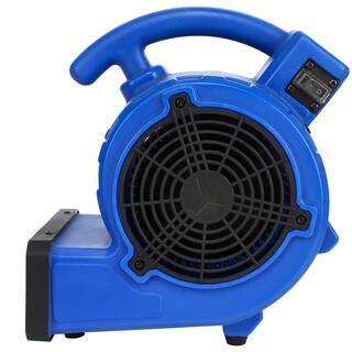 Lukvuzo 12 in. Blue 305 CFM Air Mover Mini Floor Blower Fan for Water Damage Carpet Dryer Floor Bathroom Exhaust Fan HDSA11FS028