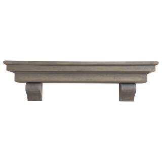 Dogberry Collections 60 in. Ash Gray French Corbel Mantel Shelf m-fcor-6077-gash-none