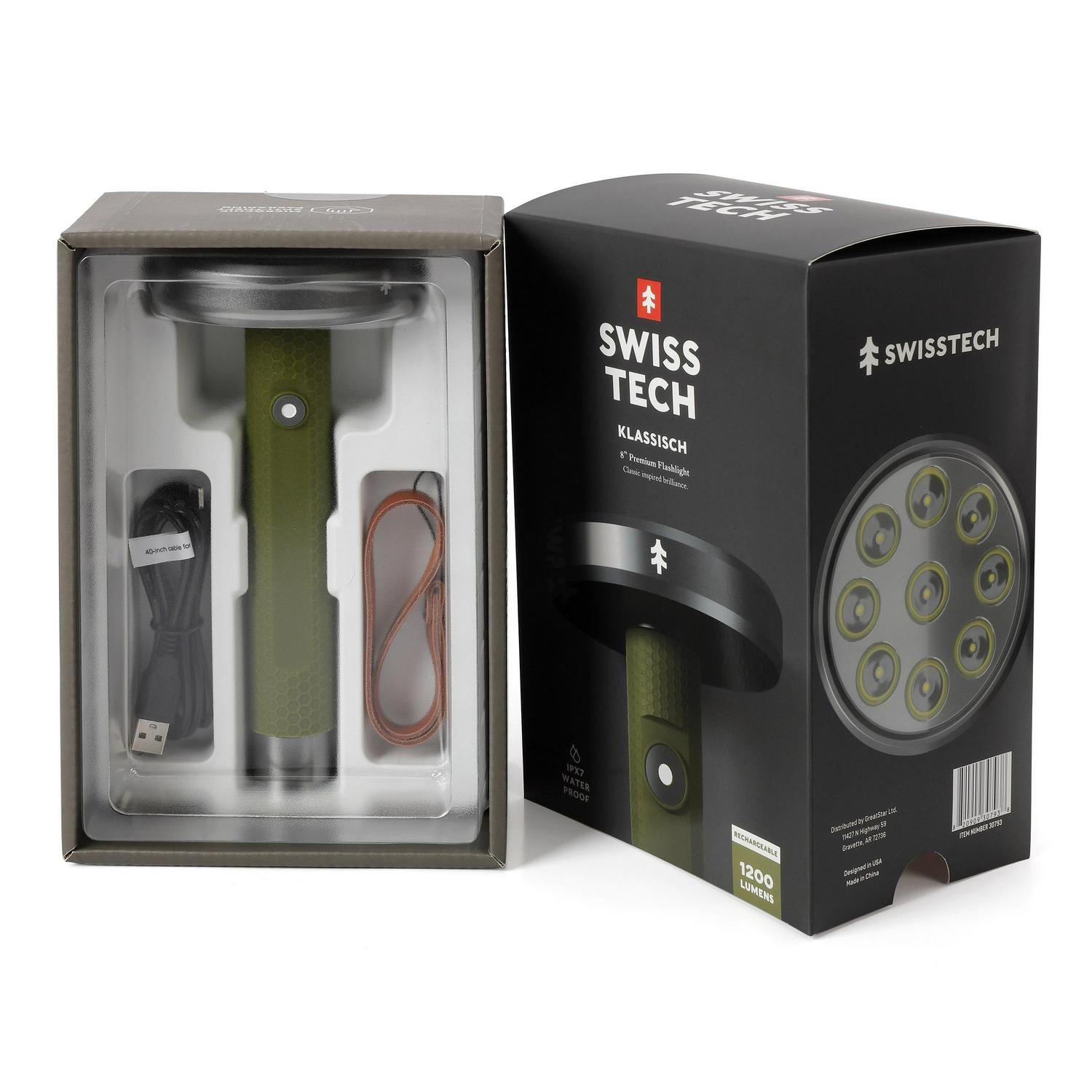 Swiss Tech 1200 Lumen LED Flashlight Rechargeable Battery  Crowdfused