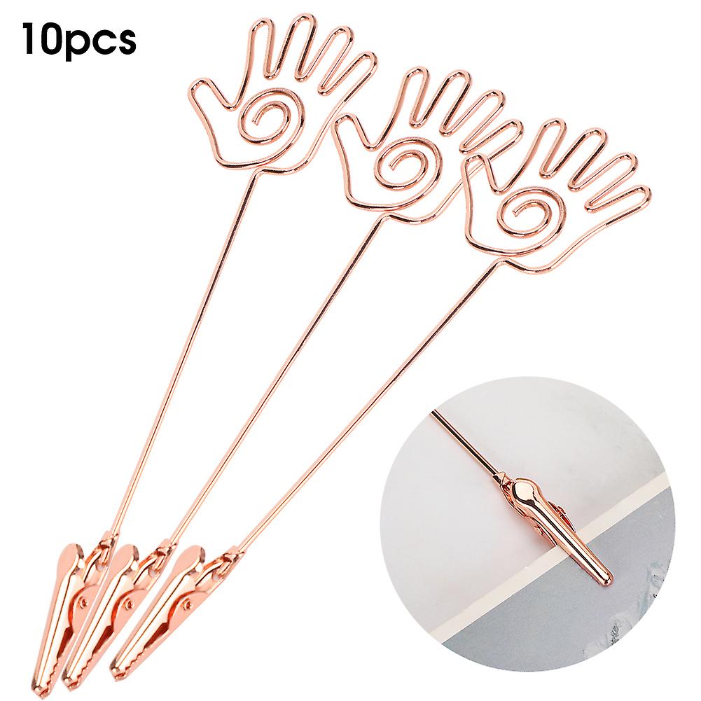 10pcs Hand Shaped Desktop Double-headed Note Business Card Photo Clip Stand Decoration