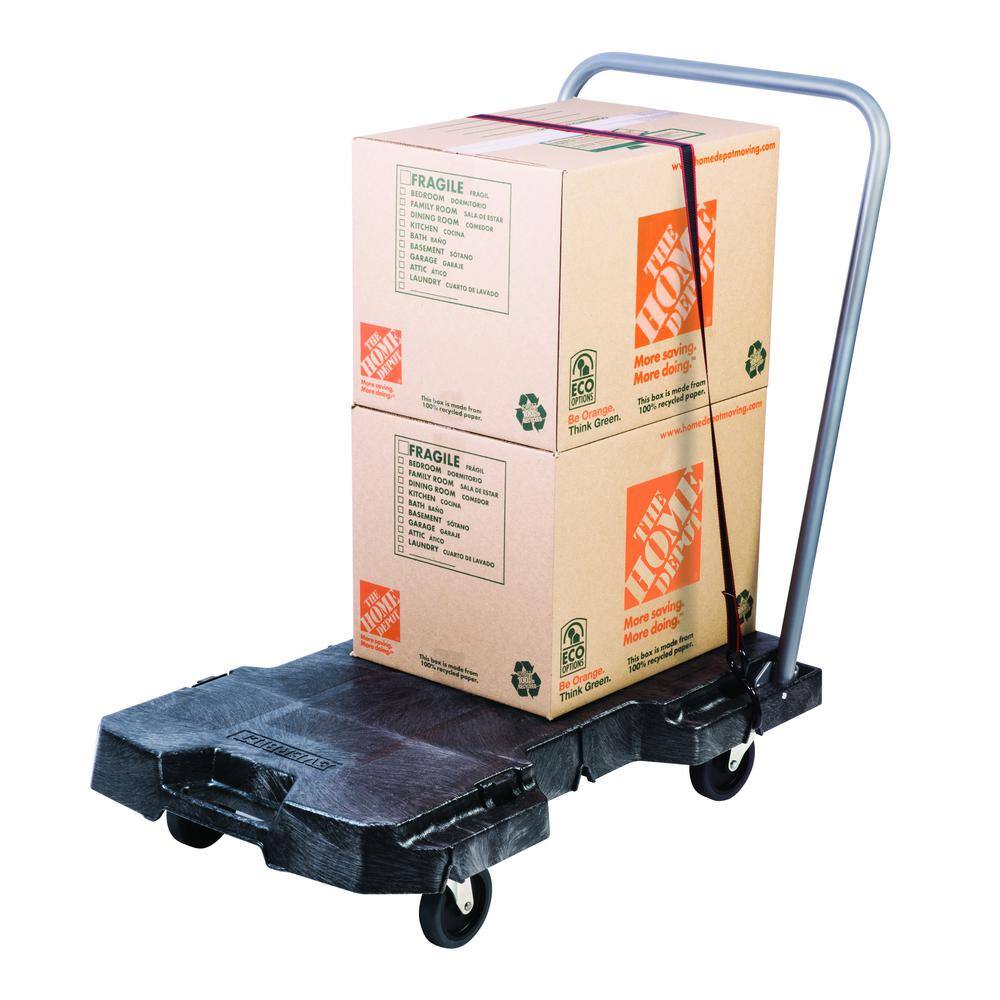 Husky 2-Tier Plastic 4-Wheeled Service Cart in Black 12603