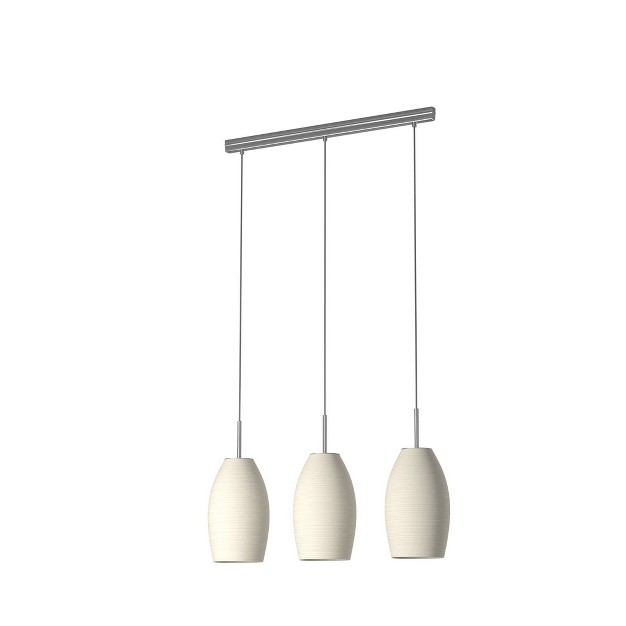 3 light Batista Glass Pendant Matte Nickel white Eglo