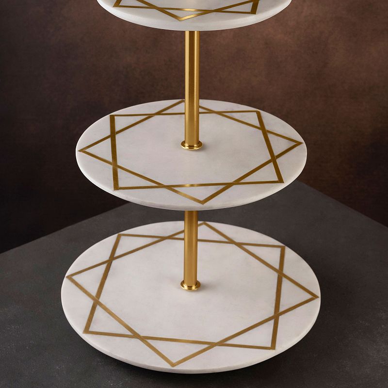 Marbella Three Tier Marble Cake Stand - Large