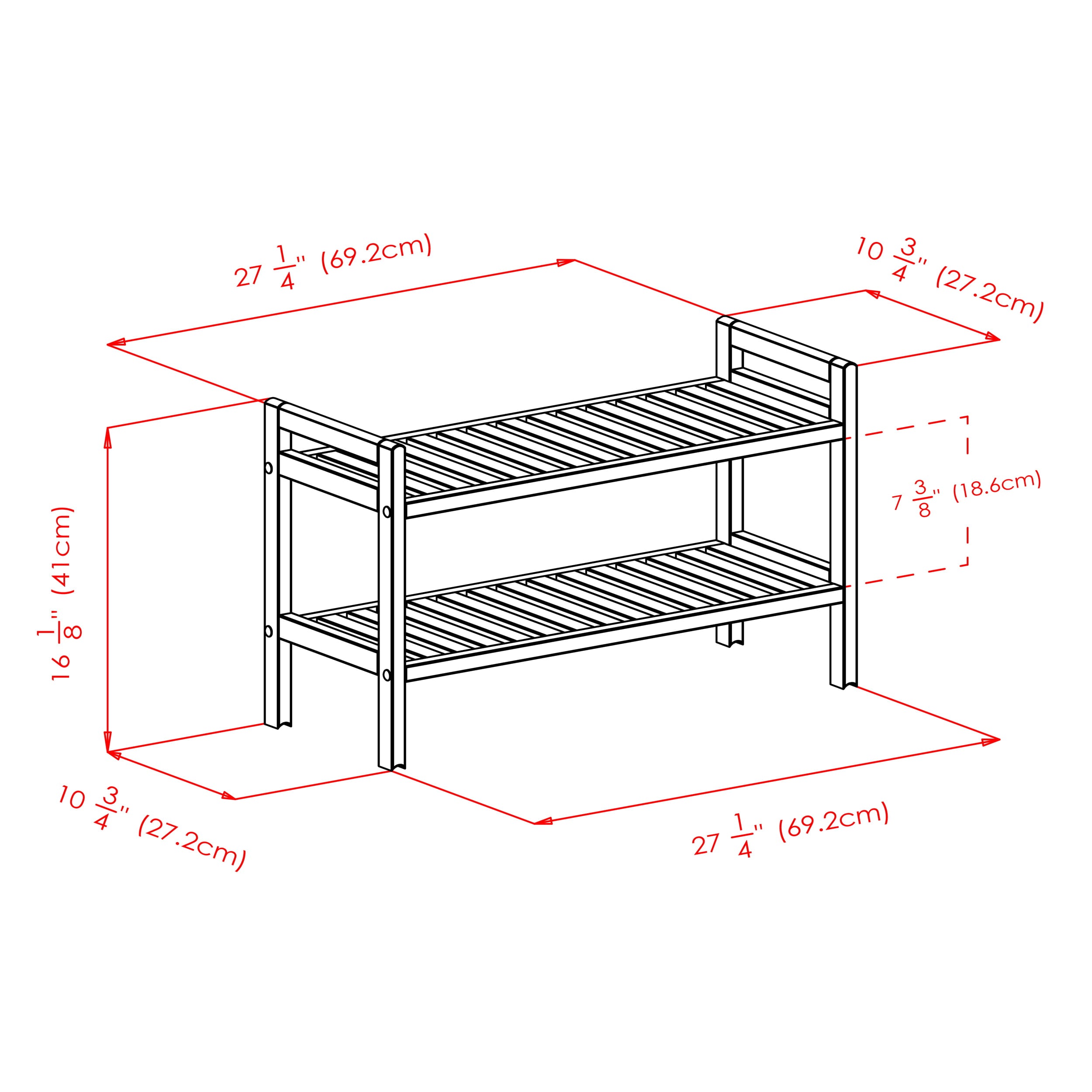 Winsome Wood Mercury 2-Piece Stackable Shoe Rack， Natural Finish