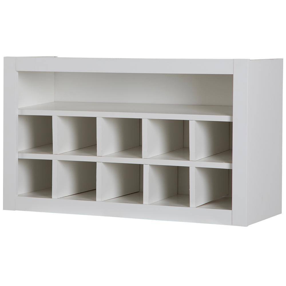 Hampton Bay Cambridge White Shaker Assembled Flex Wall Cabinet with Shelves and Dividers (30 in. W x 13 in. D x 18 in. H) CM3018X-WH