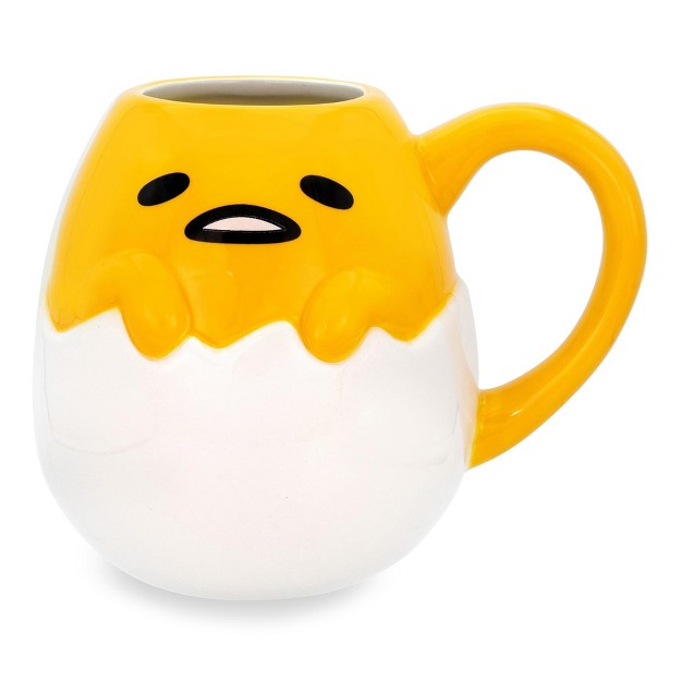 Silver Buffalo Sanrio Gudetama 3d Sculpted Ceramic Mug Holds 20 Ounces