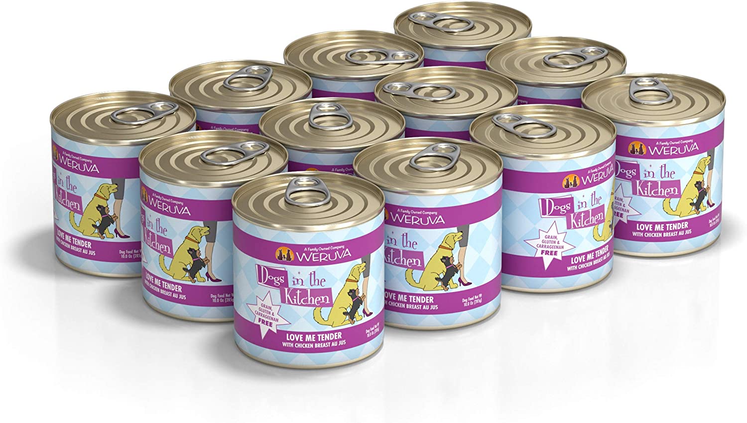 Weruva Dogs in the Kitchen Love Me Tender with Chicken Breast Au Jus Grain-Free Canned Dog Food 10-oz can case of 12