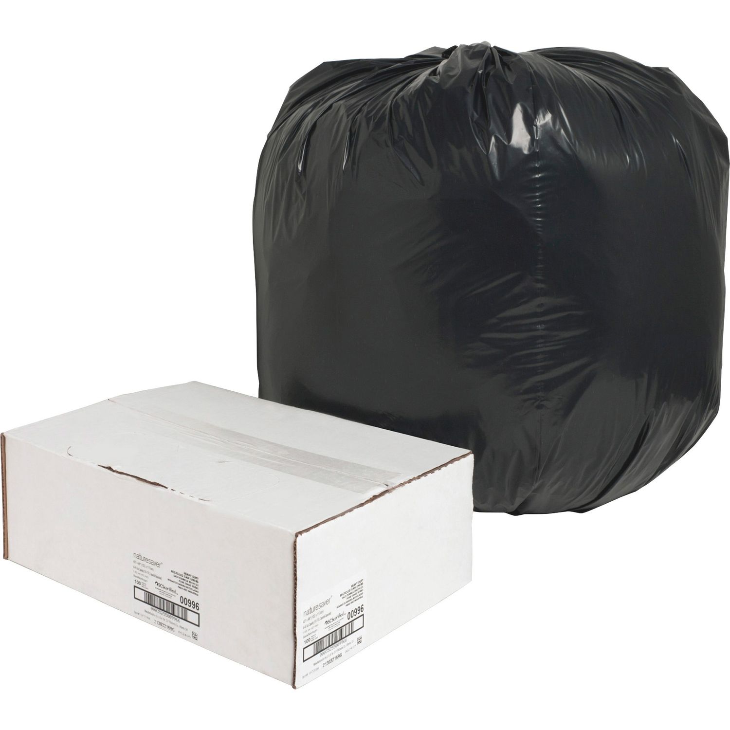 Black Low-density Recycled Can Liners by Nature Saver NAT00996