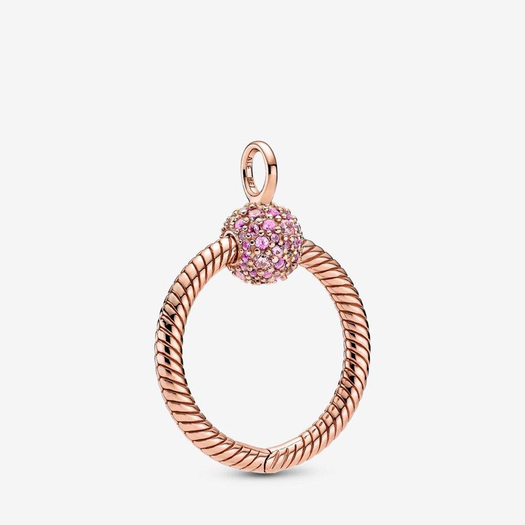 PANDORA  Pandora Moments Small Pavé O Pendant in Rose Gold