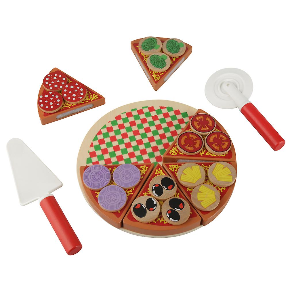 Wooden Veg Pizza Food Diy Toys Set Role Play Toys For Children Kids Learning and Educational Gift