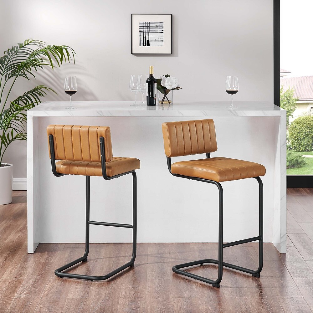 Parity Vegan Leather Counter Stools   Set of 2