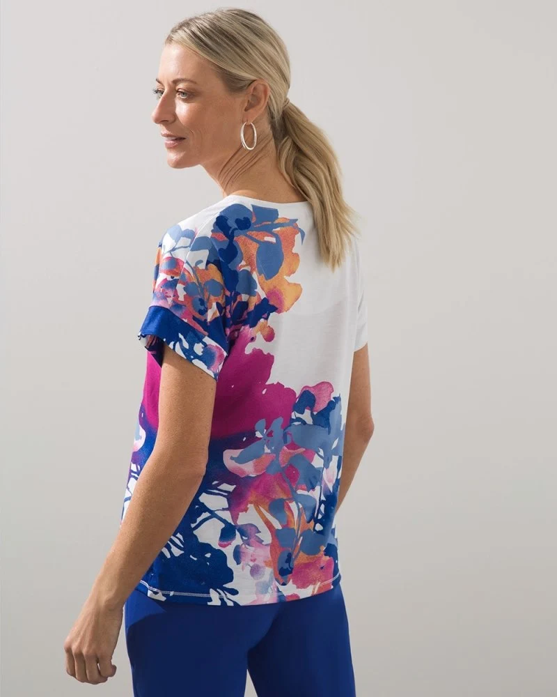 Floral Tee Rich Cobalt