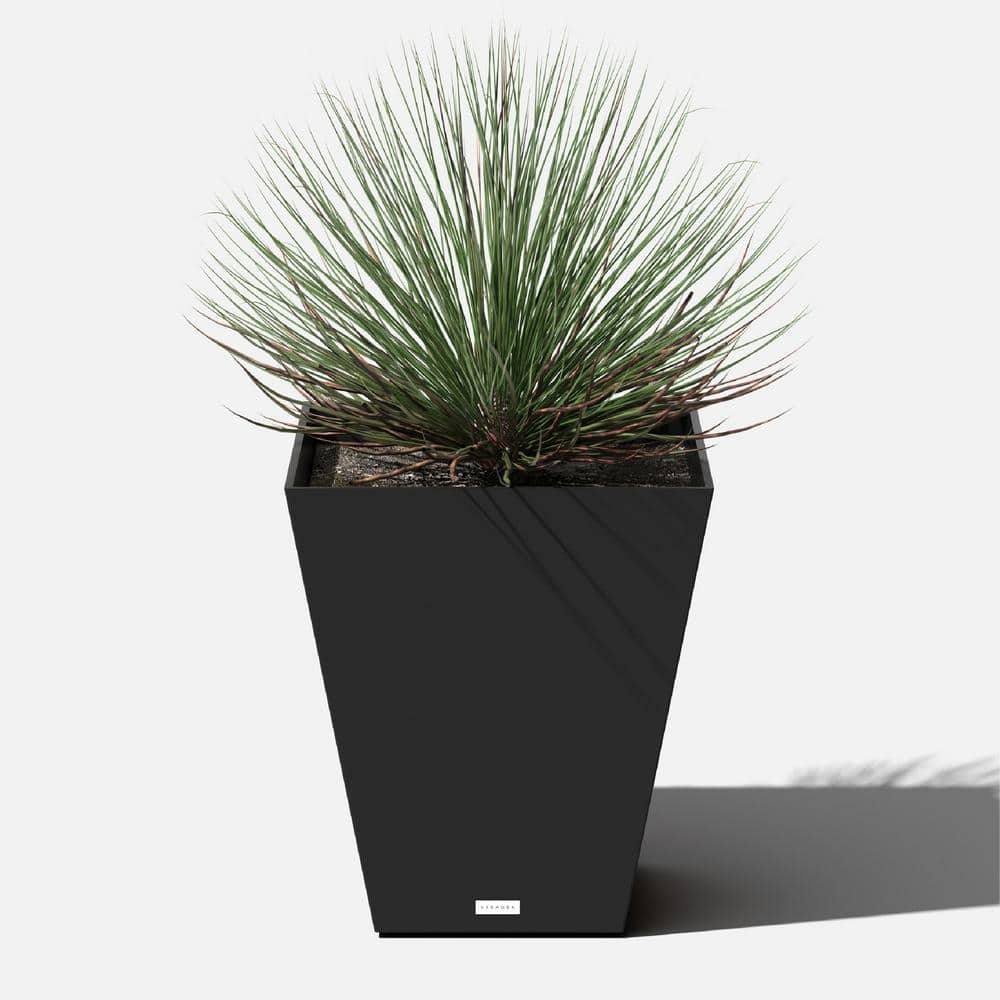 Veradek Nobleton 22 in. Square Black Plastic Planter NBV22B