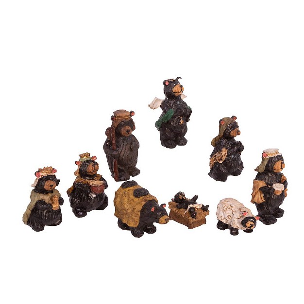 Resin Nativity Bear Set Of 9 Piece Set