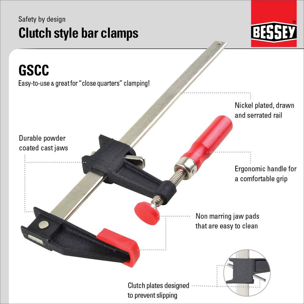 BESSEY Clutch Clamp Set (4-Piece) GSCC4PK-C