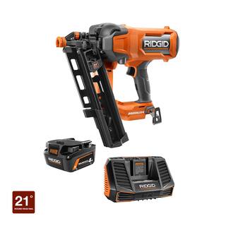 RIDGID 18V Brushless Cordless 21 3-12 in. Framing Nailer Kit with 4.0 Ah MAX Output Lithium-Ion Battery and Charger R09894B-AC9540