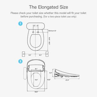 Hulife Electric Bidet Seat for Elongated Toilet with Unlimited Heated Water Heated Seat Control Panel in White HLB-1000EC