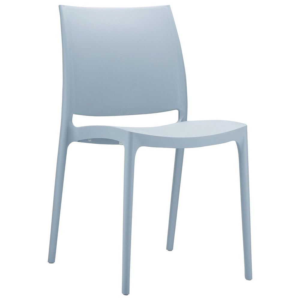 32 Silver Outdoor Patio Solid Dining Chair