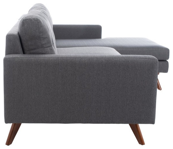 Safavieh Couture Gneiss Modern Linen Sectional Sofa Slate/Grey   Midcentury   Sectional Sofas   by Safavieh  Houzz