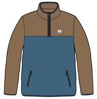 Set Off Recycled Polar 1/4 Zip Fleece - Toffee/Blue Steel