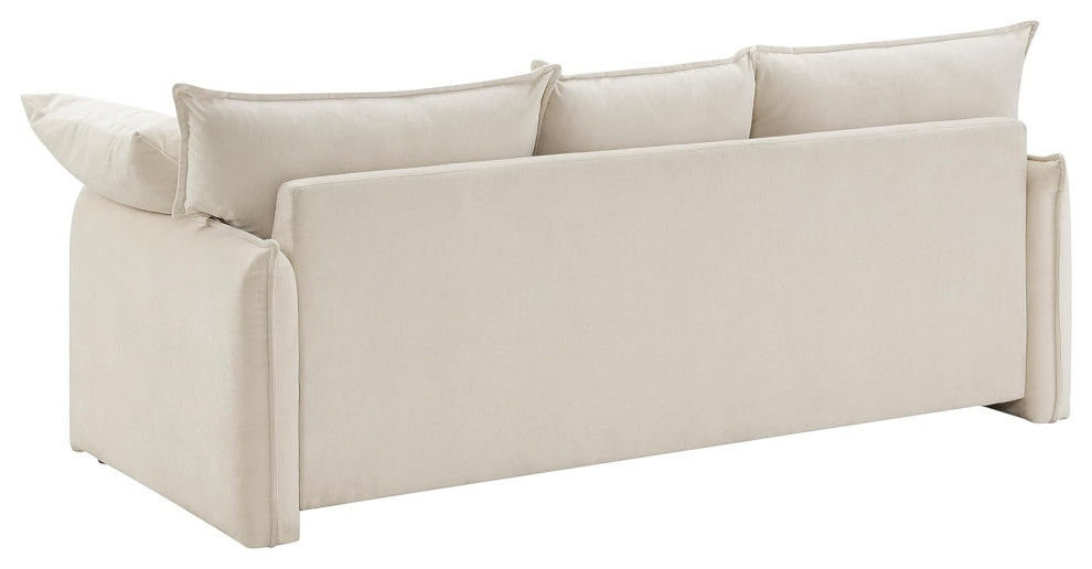 Modern 3 Seater Sofa  Comfortable Cushioned Seat With 2 Square Pillows   Modern   Sofas   by Decor Love  Houzz