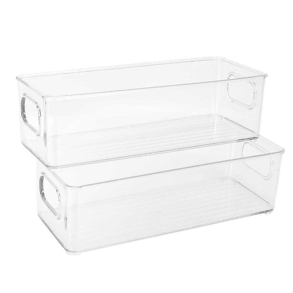 4 Pcs Refrigerator Organizer Bins， Clear Stackable Plastic Food Storage Rack With Handles For Pantr