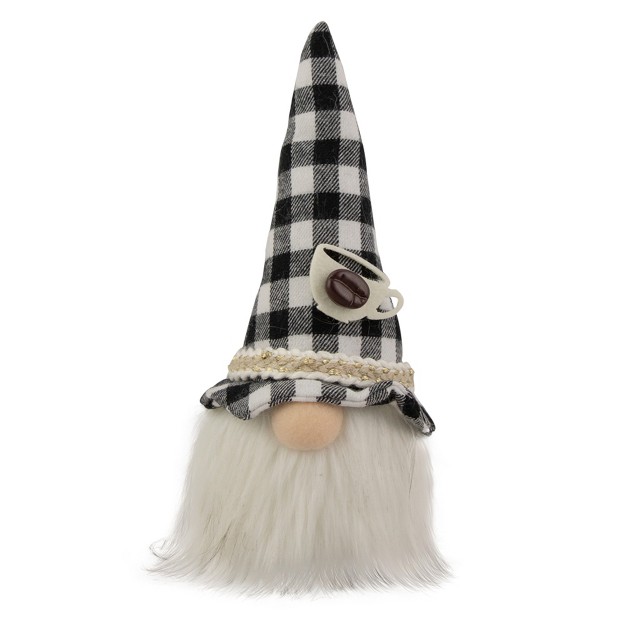 Black And White Buffalo Plaid Coffee Gnome