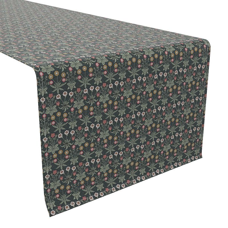 Table Runner， 100% Cotton， 16x90， Floral 76