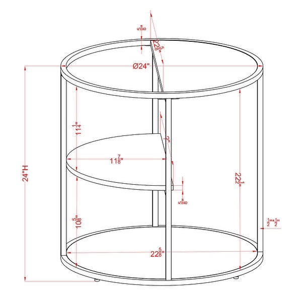 Furniture of America Carmicha Contemporary 24-inch 2-shelf Side Table