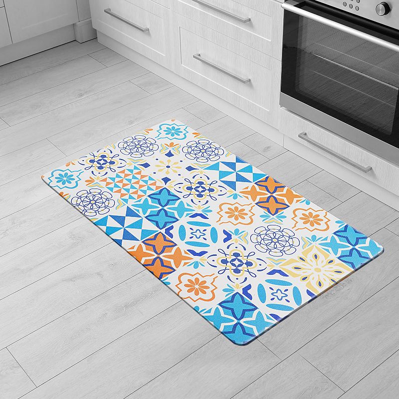 World Rug Gallery Geometric Tile Anti-Fatigue Mat