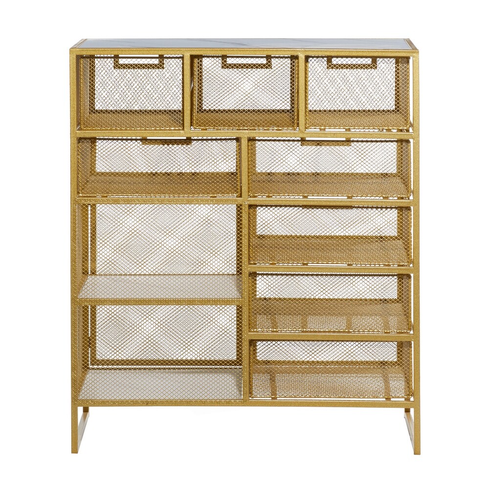 Gold Contemporary Storage Unit   28 x 13 x 32